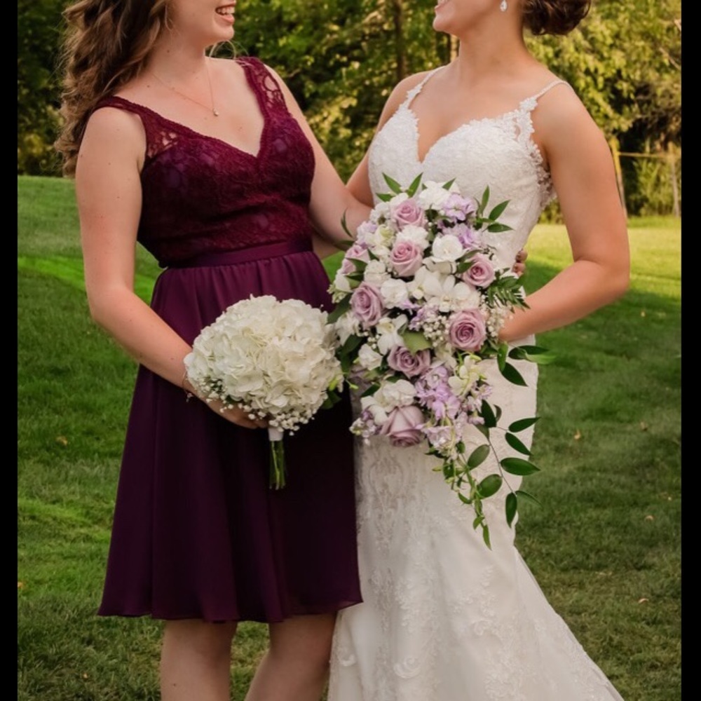 Mori Lee Bridesmaid Dress #31054, Eggplant, 10
